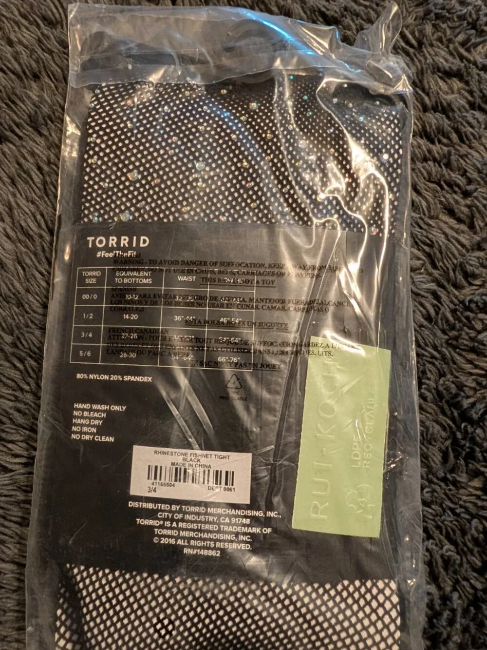 Torrid Rhinestone Fishnet Tights ~ 3/4 (3X-4X)